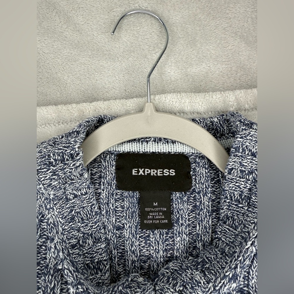 Express Heathered Blue V-Neck Sweater - Picture 5 of 6